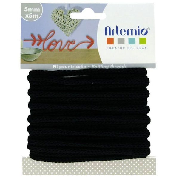 Ficelle - Ej specificerat - Stickgarn - Svart - 5 meter - 5mm Svart