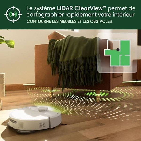 iRobot Roomba Plus 405 Combo Robot + AutoWash - Multifunktionel Base - Vask og tørre klude - LiDAR Clearview Vit