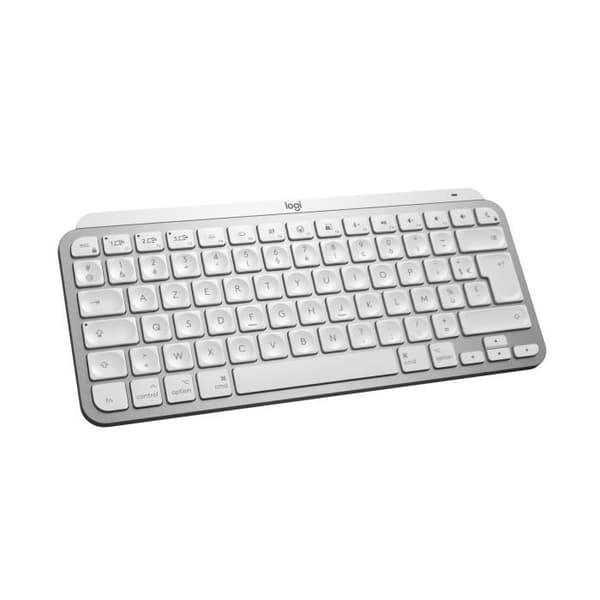Tastatur - Trådløst - Logitech - MX Keys Mini - AZERTY - Baggrundsbelyst - Til Mac kompakt - Lysegrå