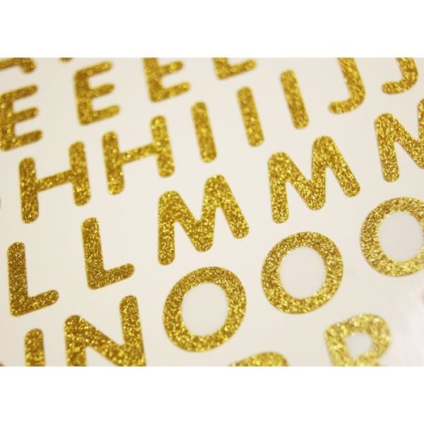 Alfabetsklistermärken - Gyllene glitter - Snyggt - Blandat - Från 5 år - Barn