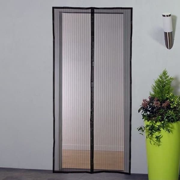 Moustiquaire gardindør magnetisk - H220 cm x L100 cm - Sort polyester