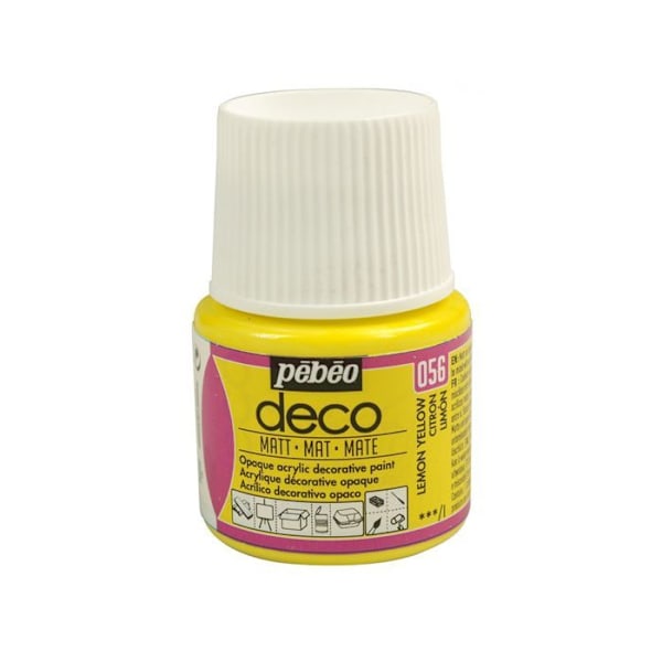 Akrylmaling - Pébéo - P.BO Déco - Citrongul - Mat - 45ml Gul citron