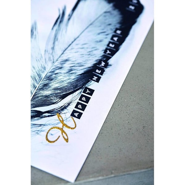 Sticker bogstaver script Guld glitrende 177 bogstaver glitter guld