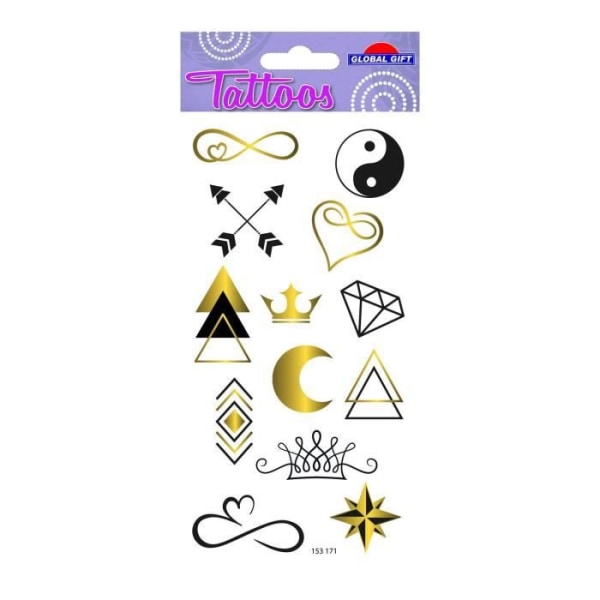 Tillfälliga tatueringar - Minimalistiska symboler - Svart &amp; Guld