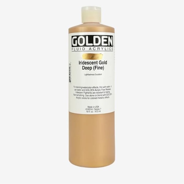 Golden : Flydende Akrylmaling : 473ml (16oz) : Guld Dyb Fin Iriserende