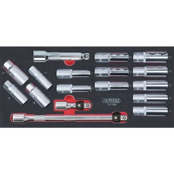 Modul - KS TOOLS - 714.0158 - Værktøjs samling 3 skuffer - Til værkstedsvogn - 158 dele