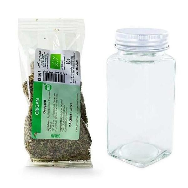 Kryddburk - Ekologisk - Oregano - 120 ml - Glas - Modern design