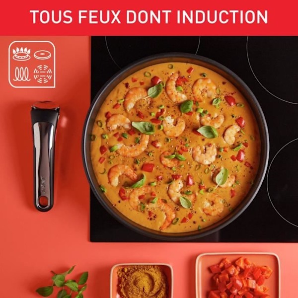 TEFAL INGENIO Preference Sauterpande 24 cm, Induktion, Non-stick belægning, Rustfrit stål, Made in France L9733502 Rostfritt stål