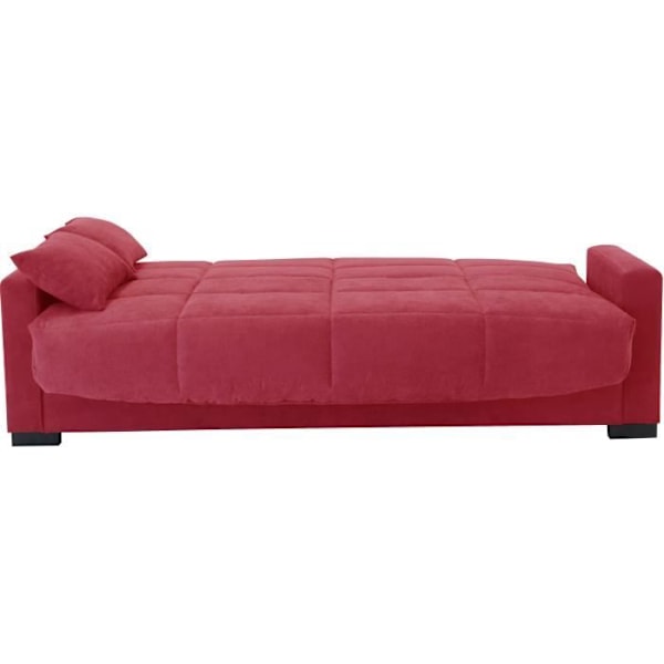 3-personers sovesofa MEGAN 14 - Rød Soro stof - Med armlæn - Seng 130x190 cm - L223 x D96 x H103 cm Röd