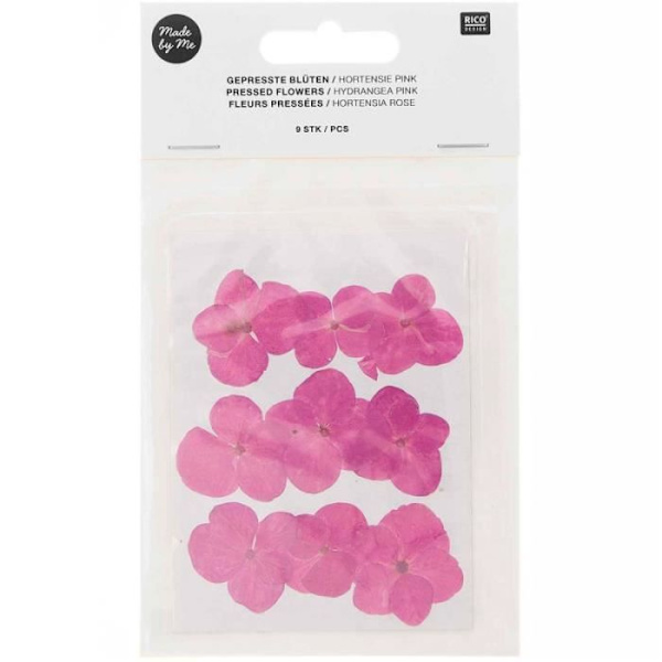 Pressede blomster - Hortensia - 2,5 til 3 cm - 9 stk