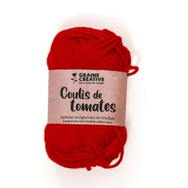 Amigurumi puuvillalanka Red Tomato coulis Röd tomatcoulis