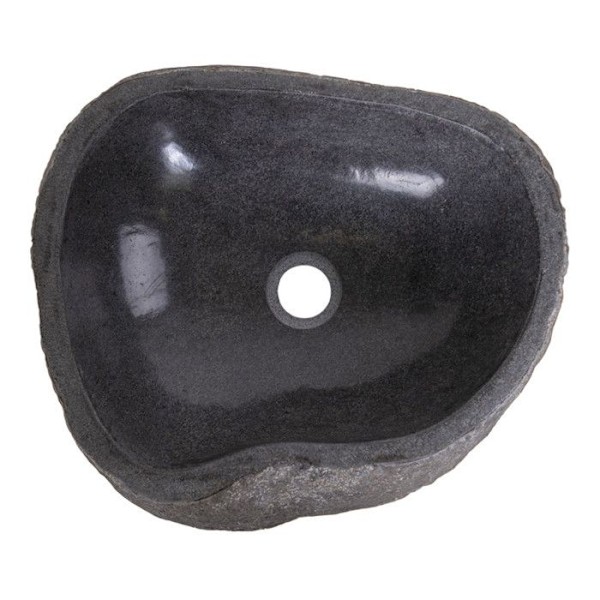 Brun naturstenseffekt Riverstone vask Svart