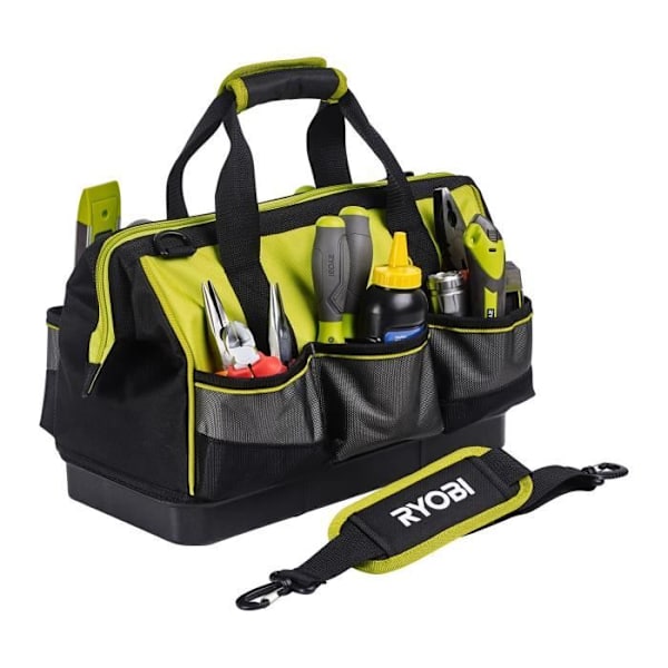 RYOBI - Taske med forstærket bund 38 x 29 x 20,5 cm til 1 eller 2 værktøjer - RSSSTB1 Grön / Träkol