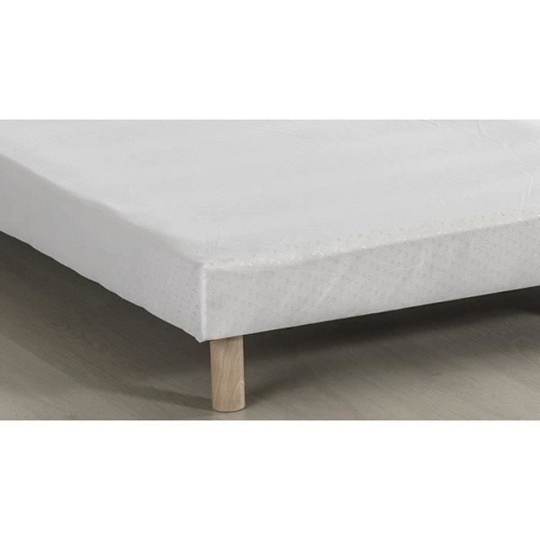 DEKO DREAM Rakenne - Lamelpolstrede sengebunde x 2 - 180 x 200 - Hvidt massivt træ + fødder