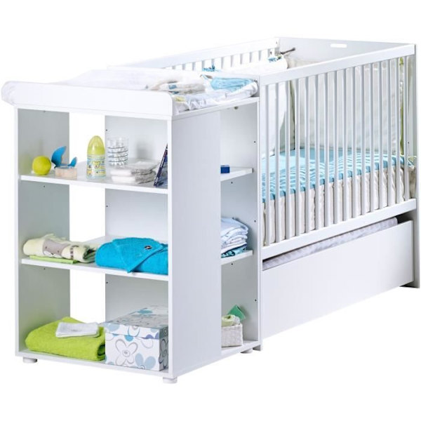 SAUTHON ELOI 3 in 1 yhdistetty sänky 60 x 120 in 90 x 190 cm - valkoinen Vit