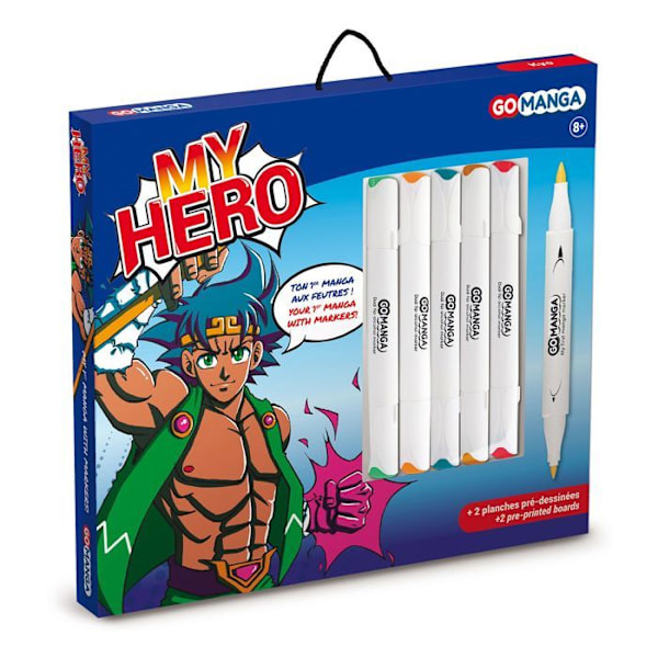 5 piirustuskynää - Alkoholimerkit - My Hero - Manga 1 Flerfärgad