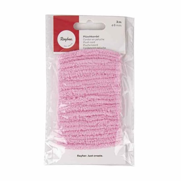 Polyester chenillegarn 3 m rosa Ros
