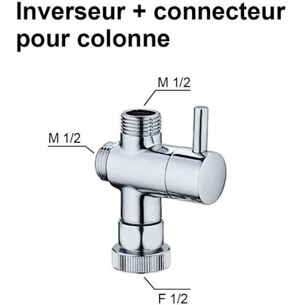 Inverter og forbindelse til brusekolonne - Standard - EDOUARD ROUSSEAU - Forkromet Grå