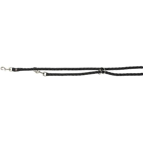 Justerbar snor - TRIXIE - Cavo - L–XL: 2m - ø 18 mm - Sort svart