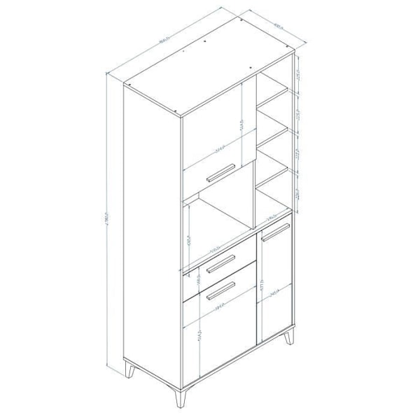 ECO Köksskänk L 80 cm - Blank grå Grå och vit