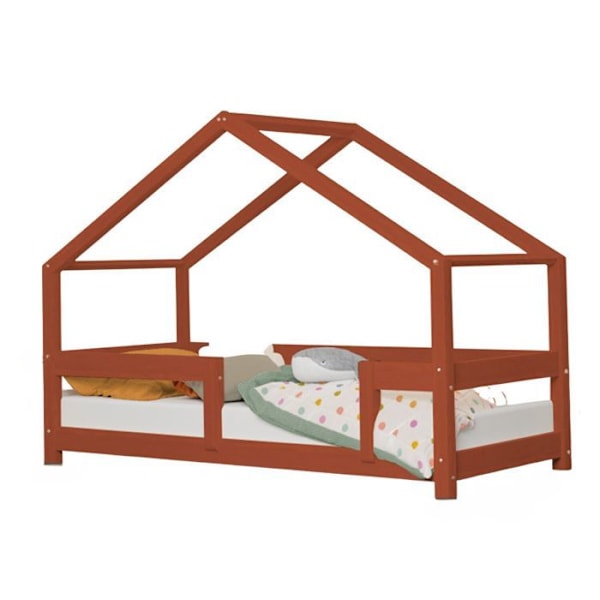 Lit cabane enfant LUCKY 80 x 160 punainen tiili Röd