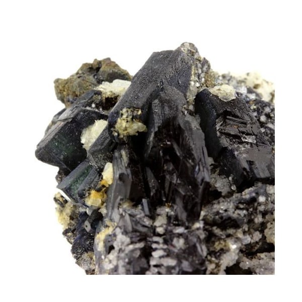 Sten og mineraler. Kvarts + Vivianit. 1085,0 øre. Brasilien. Flerfärgad