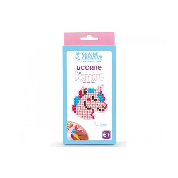 Unicorn Diamond Mosaic Kit - Creative Seed - Lapsille yli 5-vuotiaille - Oranssi ja vaaleanpunainen Orange
