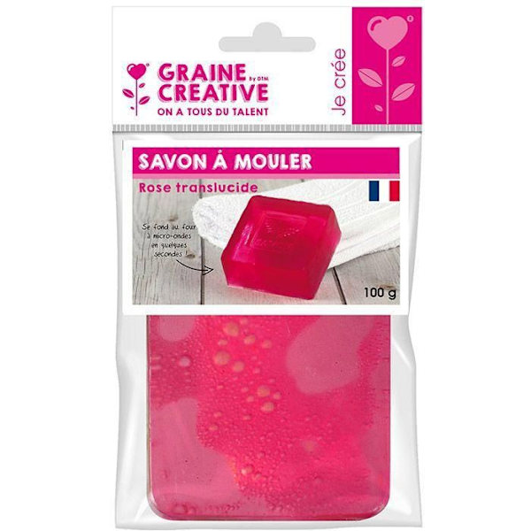 Mullsåpa - Kreativ frö - 100 g - Translucent - Klart att använda - Smält i mikrovågsugn Rosa