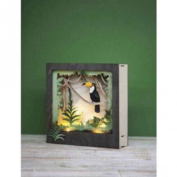 Dekorativ träram med 3D-mönster - 24 x 24 x 6,5 cm - Toucan Beige