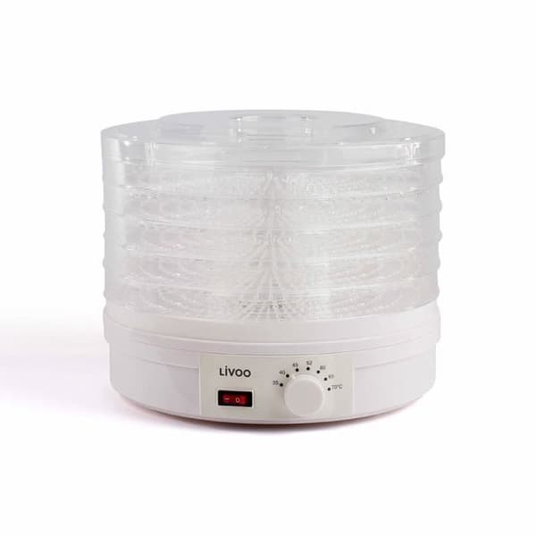 Dehydrator - LIVOO - DOM202 - 5 tørreplader - termostat - kontakt