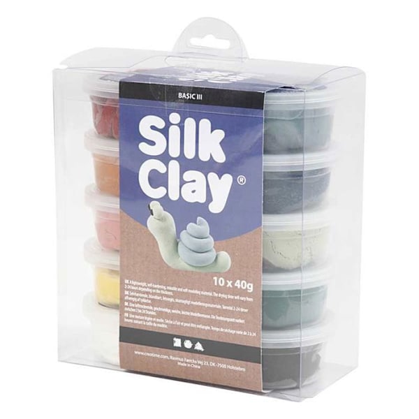 Todeler - Silk Clay - Assortiment af 10 potter - 40 g hver - Multifarvet - Blød og let Flerfärgad