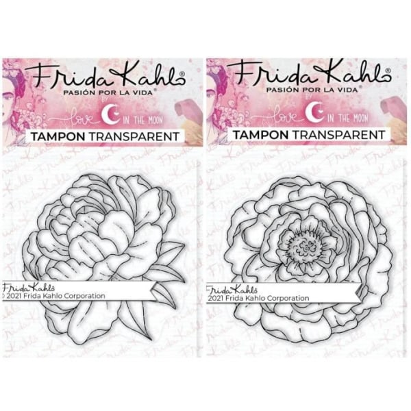 Transparenta tamponger - FRIDA KAHLO - Pion 1 + Pion 2 - Fotopolymer - Vit - Unisex Transparent