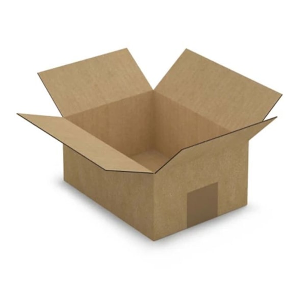 10 st packboxar 20 x 15 x 9 cm - Enkel korrugering kastanj