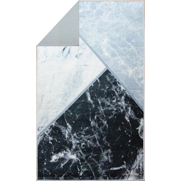 Matta - MARMOR - Trikolor - Antiskid - Maskintvättbar - 80x150 cm Grå