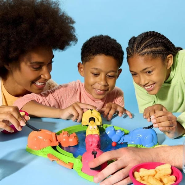 Gluttonous Hippos, brädspel för barn, brädspel, från 4 år, för 2 till 4 spelare, Hasbro Gaming Flerfärgad
