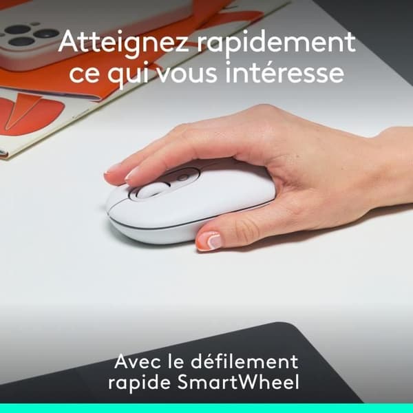 Mus - Trådløs - Logitech - Pop-mus - Off-white