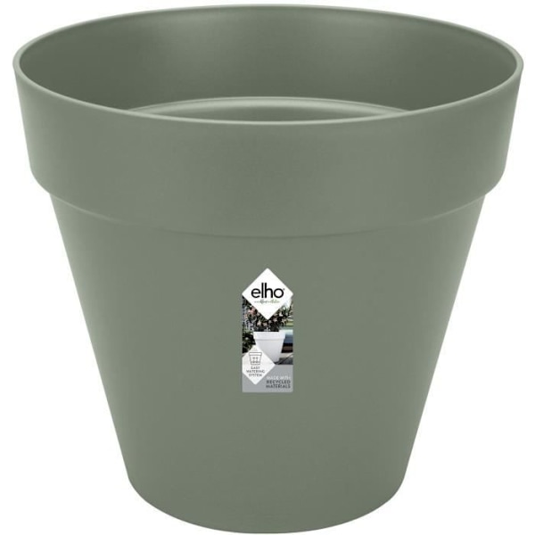Rund blomkruka LOFT URBAN - Plast - Pierced - Reservoar - Med hjul - Ø40 - Grön Grön