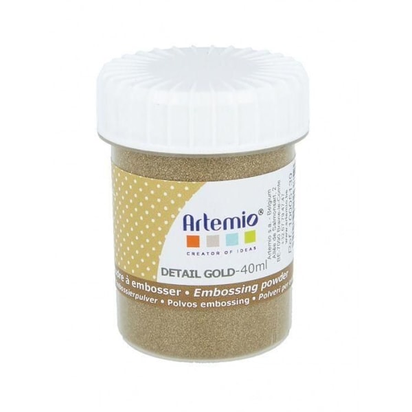 Pudder relief til præget embossing Guld fin 40ml Gylden