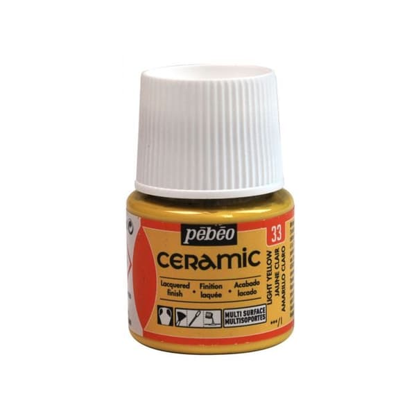 Maalaus - Pébéo - Céramic - Vaaleankeltainen - 45ml - Kiiltävä Gul