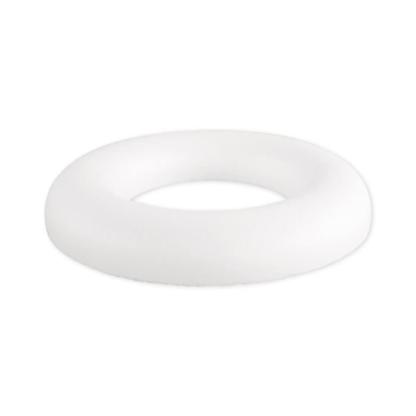 Fladt ring i polystyren, 17 cm ø Vit