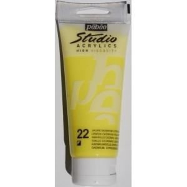 Akrylfärg - Pébéo - Studio - Citrongul - 100 ml - Satin Gul citron