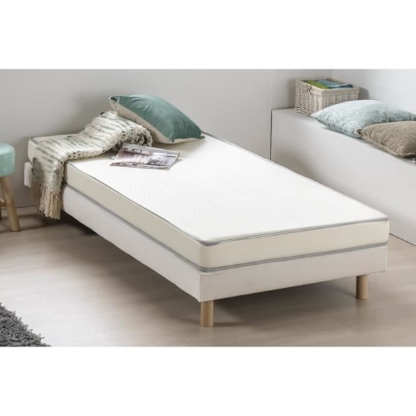 DEKO DREAM Skummadras 90 x 190 cm - Fast komfort - Tykkelse 12 cm - KIETOA Vit