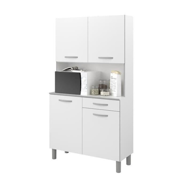 Køkken skænk - Hvid - Moderne - 4 låger - OSLO - L 101 cm Matt vit
