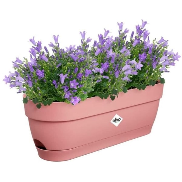 Rund blomkruka LOFT URBAN - Plast - Pierced - Reservoar - Med hjul - Ø50 - Puderrosa Rosa damm