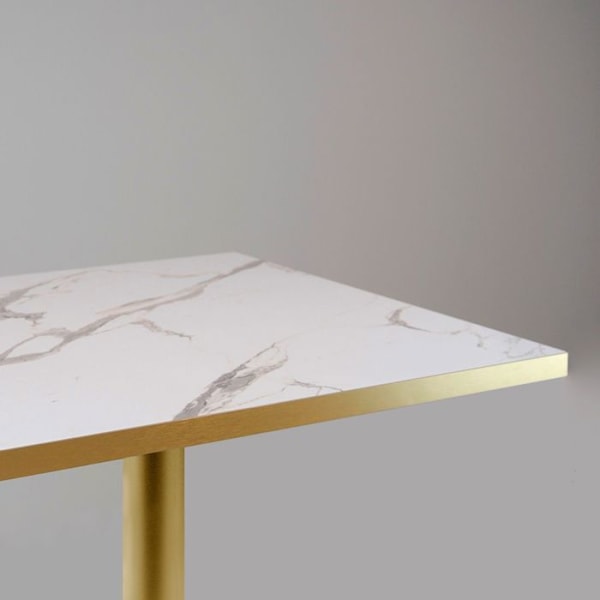 Bord 70 x 70 cm Rom bistro vit marmor Vit