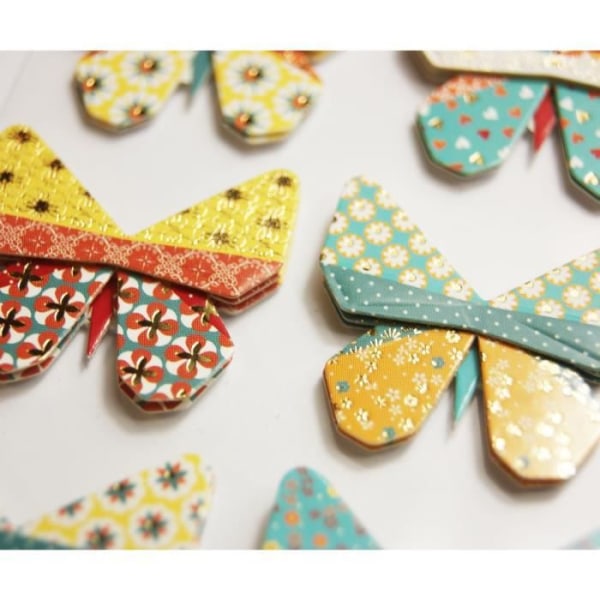 3D Origami Butterflies Stickers - Topper - Set med 10 - Scrapbooking, Bullet Journal, Bordsdekoration