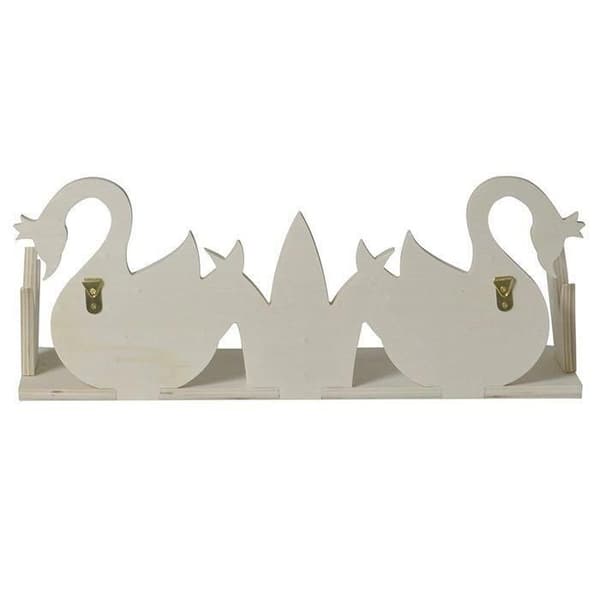 Træhylde 2 svaner til at tilpasse 40 x 16 cm beige