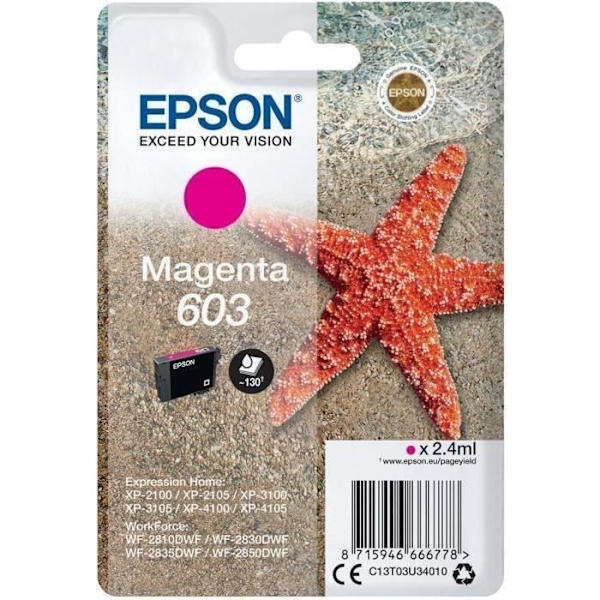 EPSON Ink Cartridge 603 Magenta - Starfish (C13T03U34010)