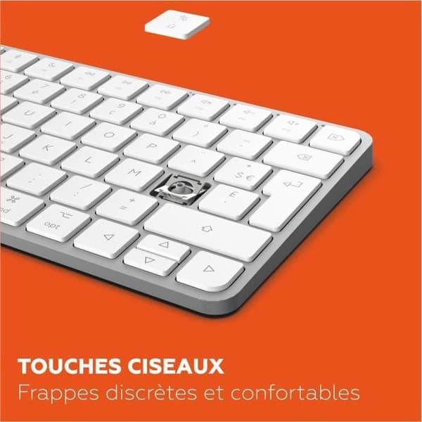 Mini keyboard - Flat keys - MOBILITY LAB - KMP2000W - AZERTY - FR - Multi-connections - White