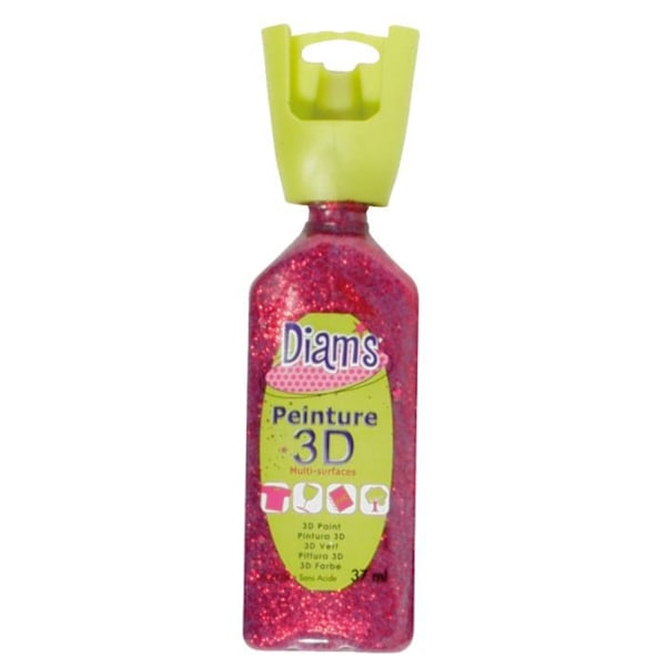 3D Maalaus - Diam's - Punainen - Kimaltava - 37 ml - Helppo sovellus Röd